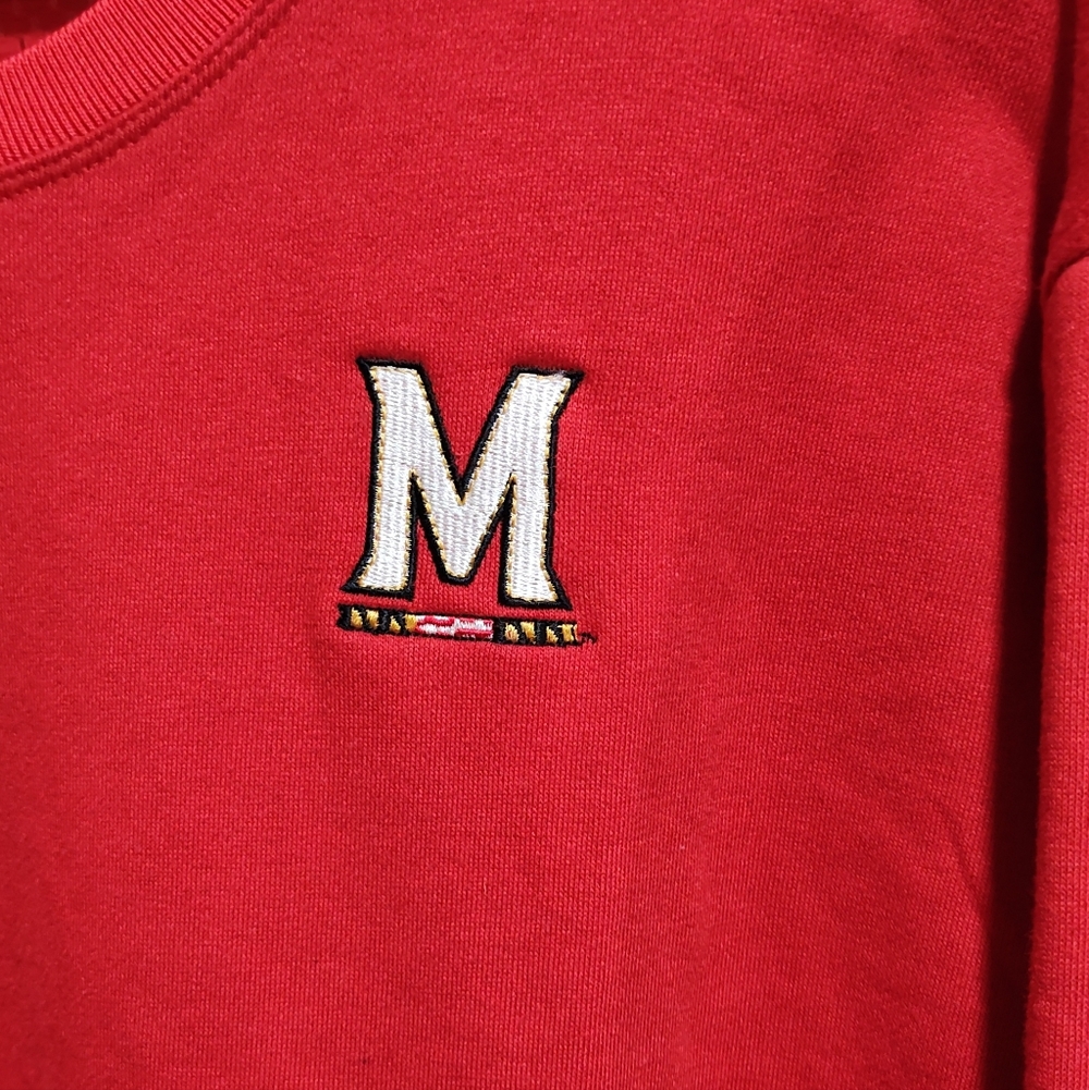 NUYU Maryland Terps Women's Long Sleeve Sweatshirt w/Jersey Mesh Back, Size XL - Picture 2 of 8